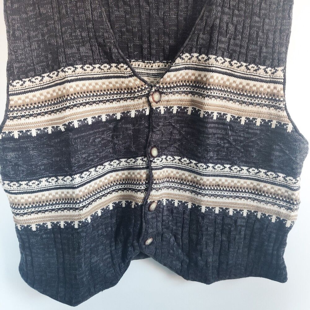 Vintage‎ Croft Barrow Cosby Grandpa Geometric Classic Cotton Sweater Vest XL Vtg - Picture 3 of 9